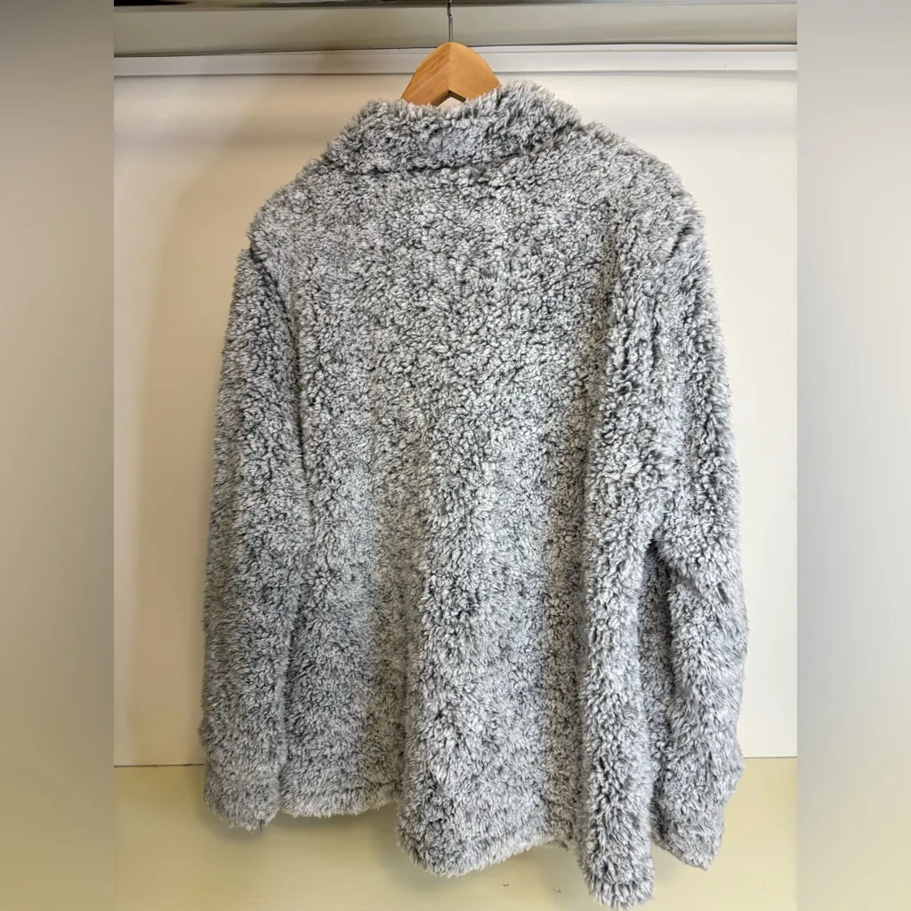 Weatherproof Vintage Women's 1/4 Zip Faux Fur Fleece Jacket Small Dolphine Gray - Image 6