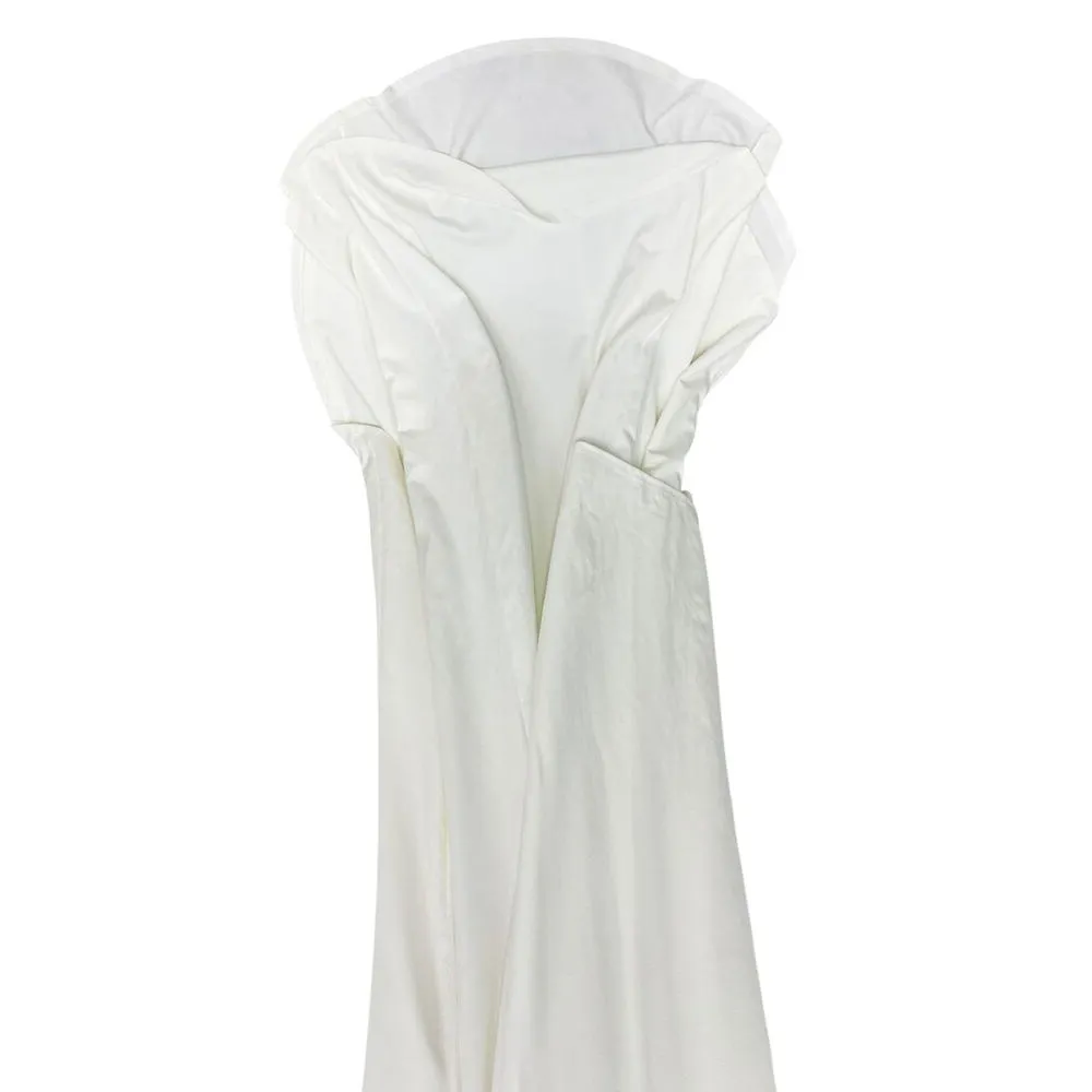 Lulus Eternally Beloved White Mesh Off-the-Shoulder Pearl Maxi Dress M NWT - Image 5