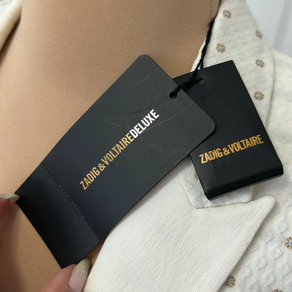 Zadig & Voltaire Deluxe Victor Flow Textured Cream Blazer - Image 10