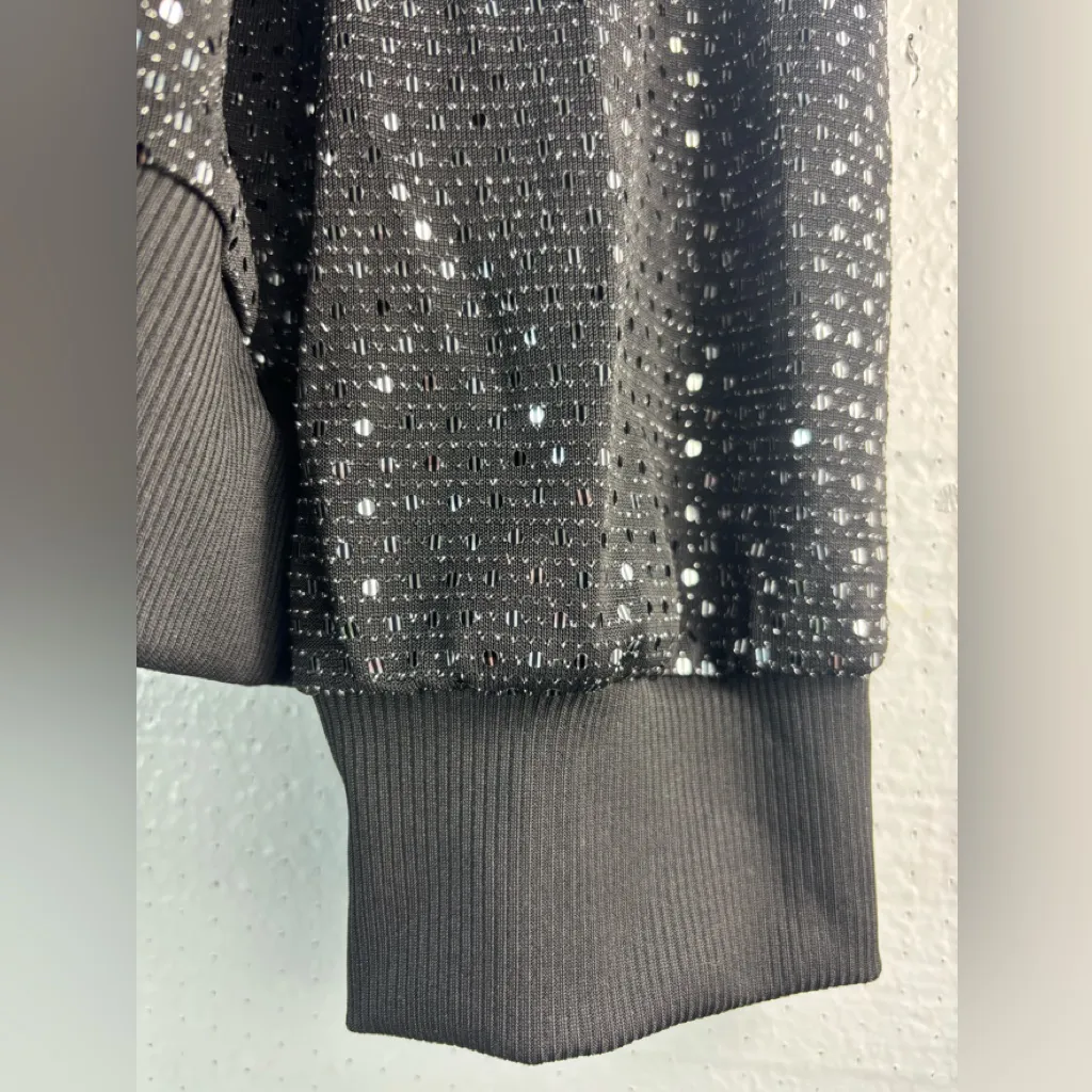 Whimseygoth L Chic Black Silver Sparkle Women's Jogging Pantsuit Size L - Image 5