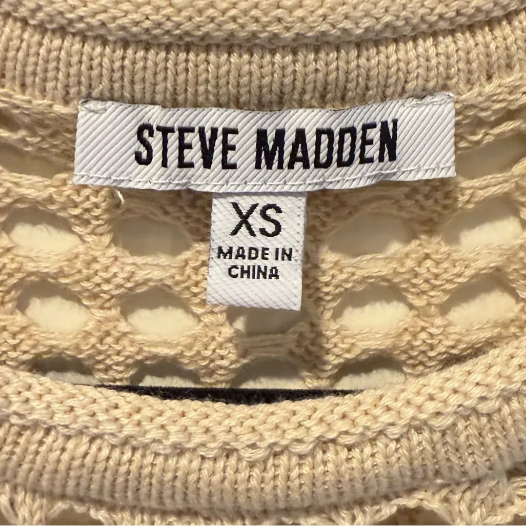 Steve Madden Crochet Skirt Set Lined Boho Chic Resortwear Beige Women’s Size XS - Image 7