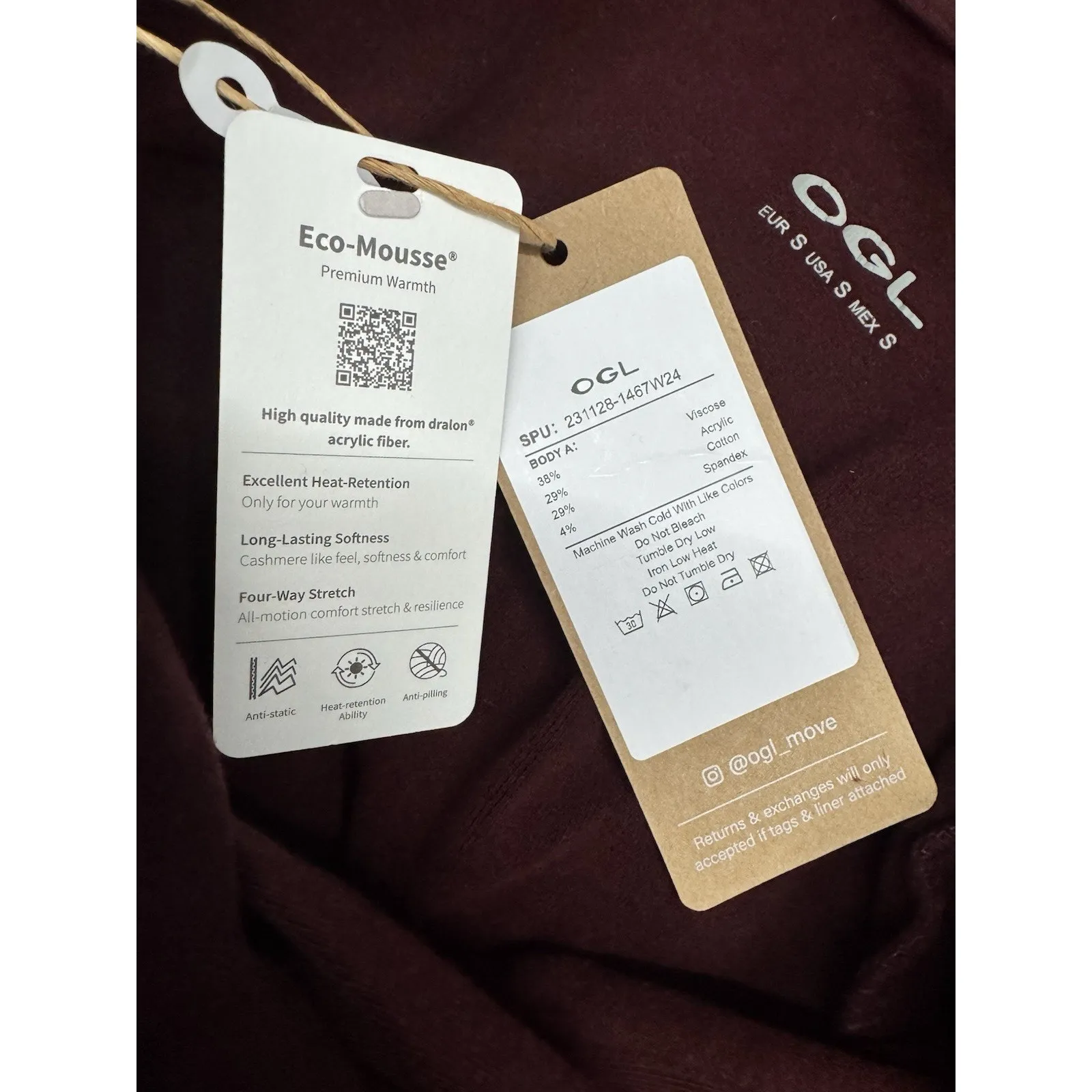 NWT OGL Collared Surplice Top ProWarm Eco Mousse Ruby Red Size Small - Image 6