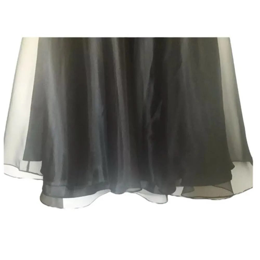 Vintage J.B.S. LTD Black formal shimmery iridescent overlay maxi skirt size 14 - Image 9