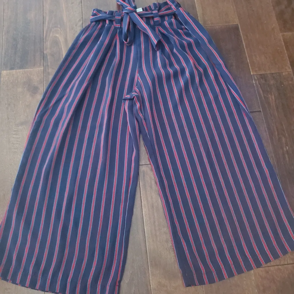 Striped Wide-Leg Pants - Navy and Ted Size Small By Urban Romantics Size Small - Image 1