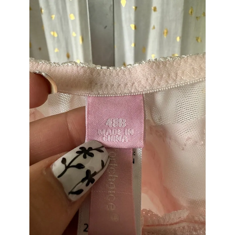 Comfort Choice NWT Pink Posture Support Front Hooks Wireless Lace Trim Bra 48B Size undefined - Image 8