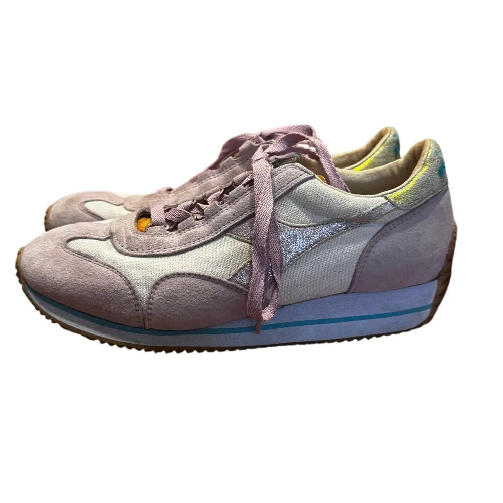 DIADORA Heritage Retro Runner Sneakers in Women’s 8.5 Donna Pink/Orange (F9614) - Image 3