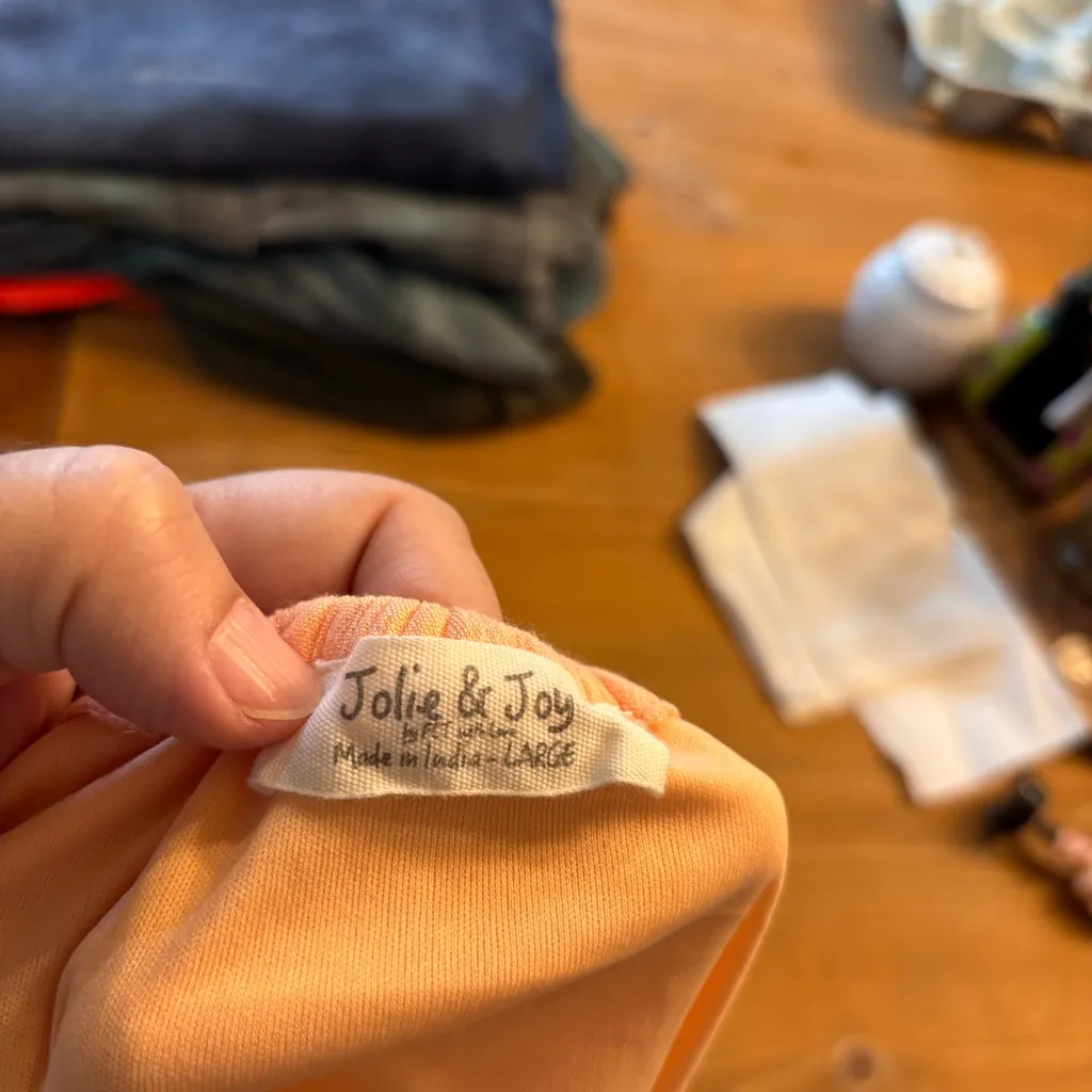 Jolie & Joy womens lace tiered empire waist dress peach L Pink Size L - Image 7