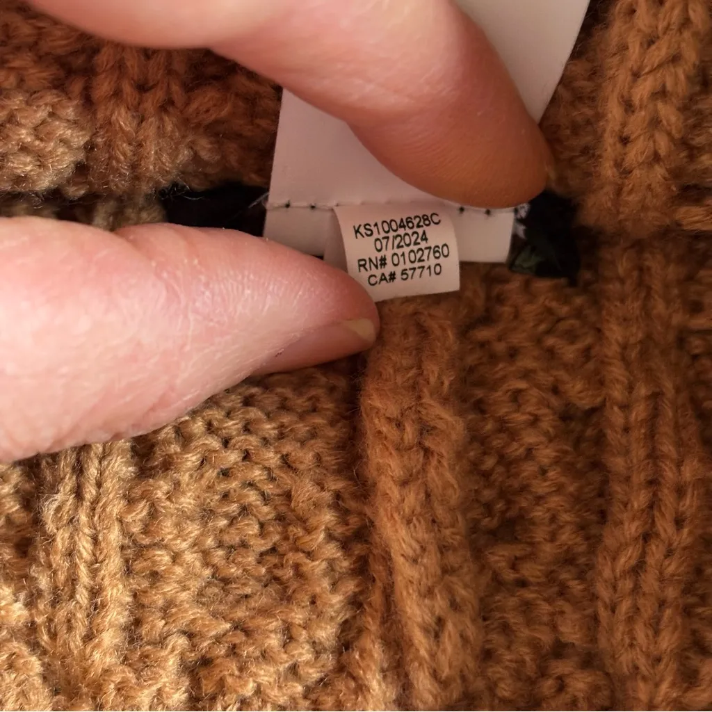 Kate Spade Cable Knit Velvet Bow Beanie Hat - Image 6