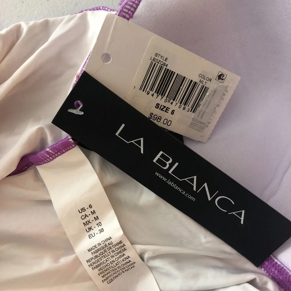 La Blanca Tankini Set Sunset Shores Tummy Control Halter Molded Cups Colorful 6 - Image 8