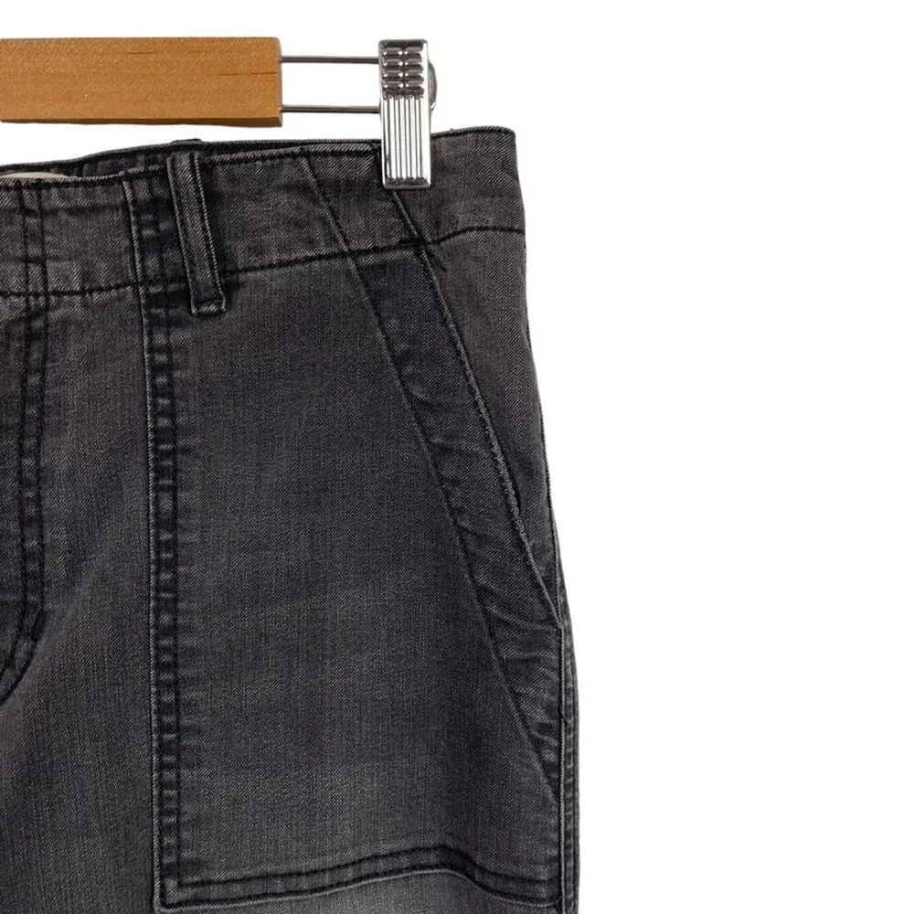 Nili Lotan Cropped French Military Pants Jeans Carbon Grey Cotton Utility SZ 27 Gray - Image 4