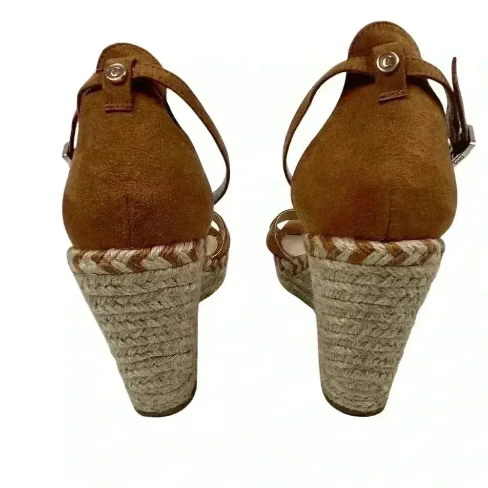 Circus by Sam Edelman Espadrille Sandals Brown Criss-Cross Ankle Size 8.5 - Image 10