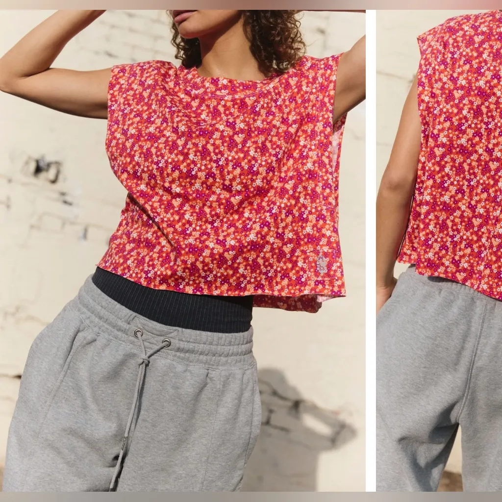 NWOT Free People FP Movement Inspire Printed Tank - Scarlet Combo - XS - Image 3
