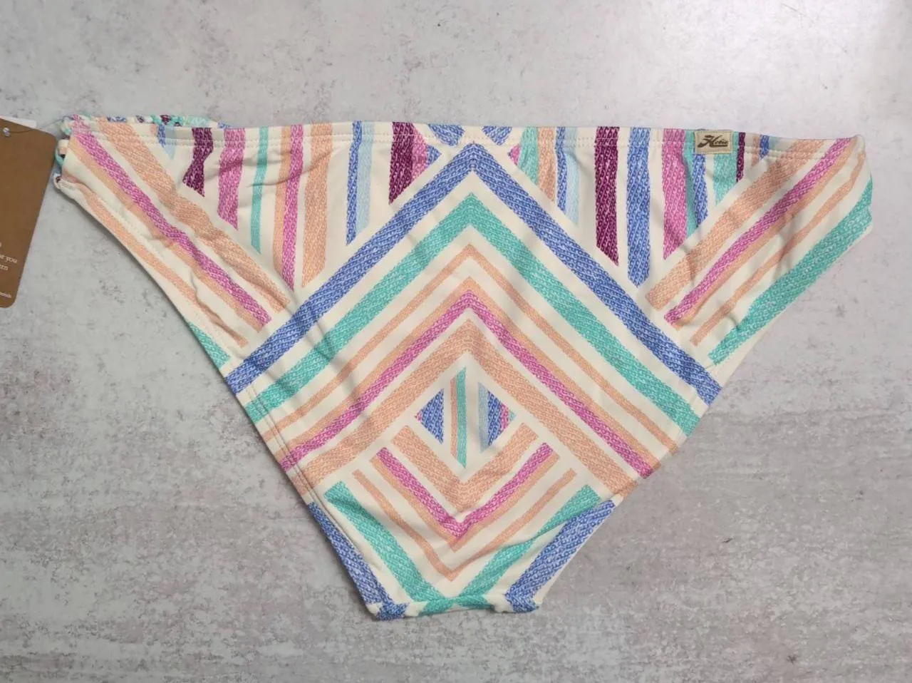 NWT Hobie Multi-Color Striped Braided Sides Hipster Swimwear Bikini Bottom XL - Image 4