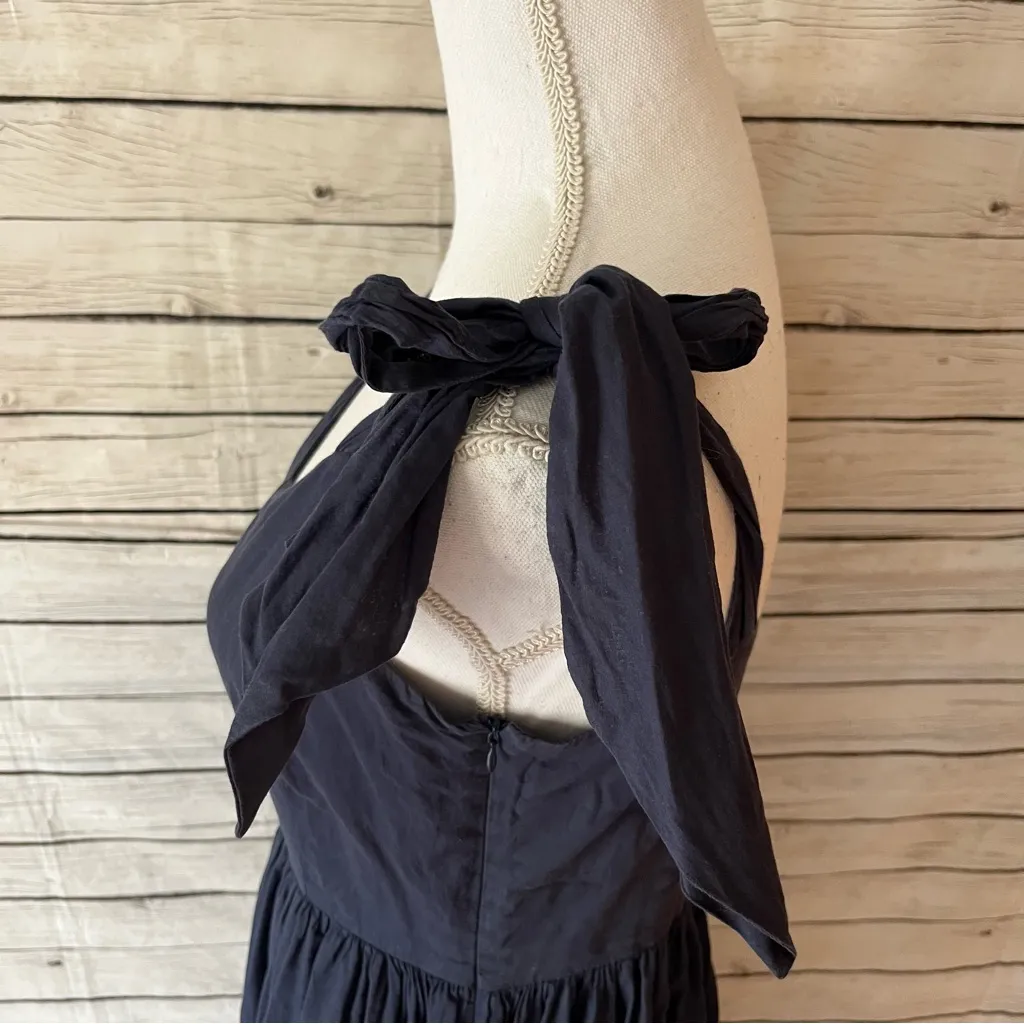 Iris & Ink Remy Dress Cotton Remy Voila Navy Blue Euro Size 10 - Image 6