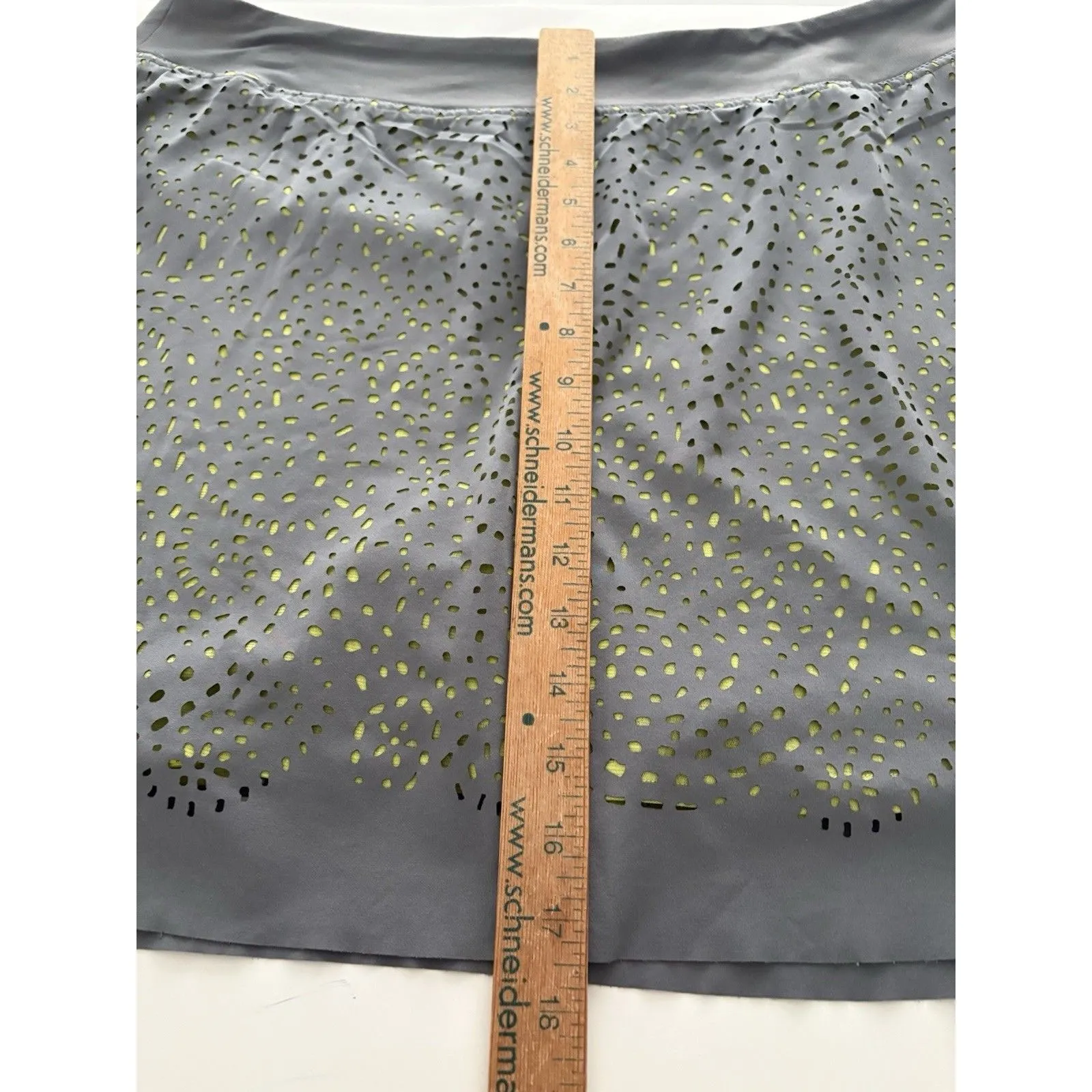 Title Nine Skort Skirt Size XL Gray Lime Perforated Stretch Pickleball Golf - Image 8