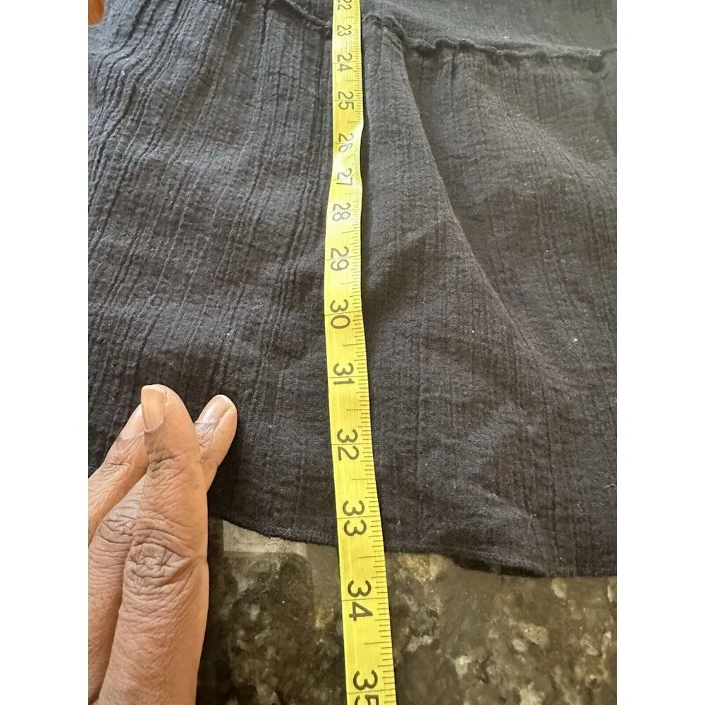 Two Twenty Collection Tiered Midi Skirt Fairy Pull On A Line Size M 100% Cotton Black Size M - Image 8