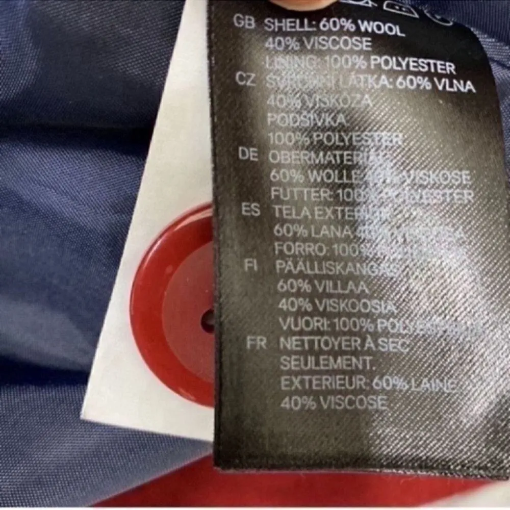 H&M Wool Blend Oversized Red/Plum jacket (Size 4) - Image 8