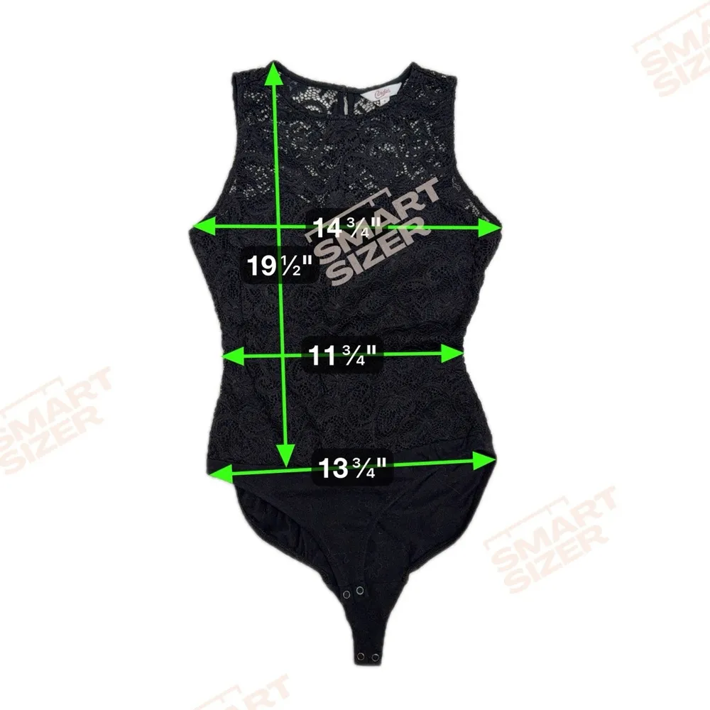 Candies Black Lace Sweetheart Neck Lined Bikini Bodysuit Women’s Size Small - Image 5