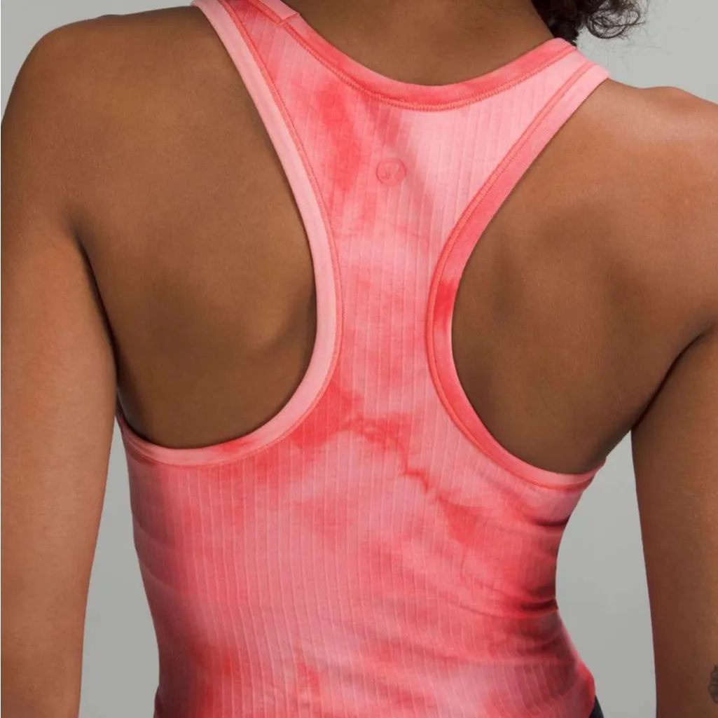 Lululemon • Ebb to Street Cropped Racerback Tank Top
Marble Dye Raspberry Cream - Image 4