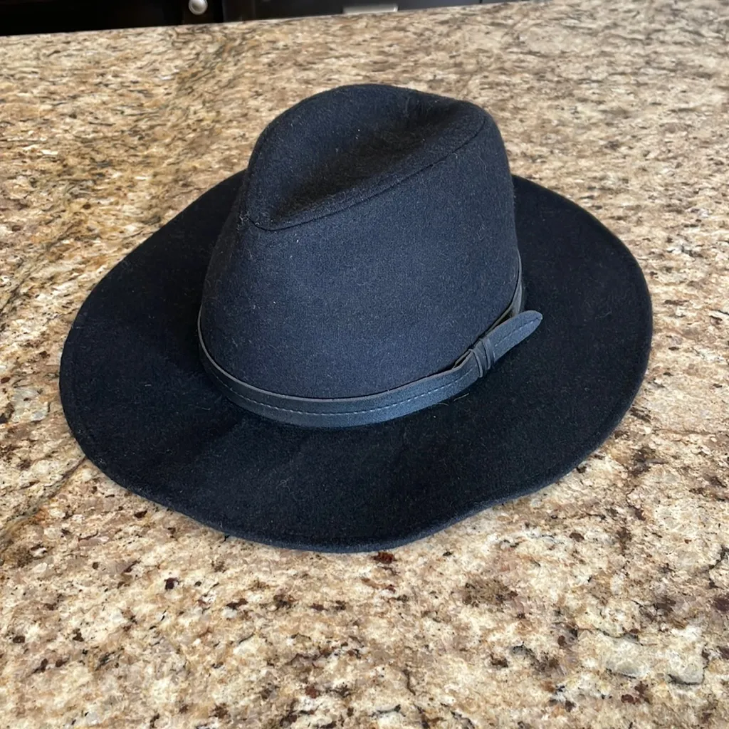World Market Black Wool Felt Hat Padded One Size - Image 4