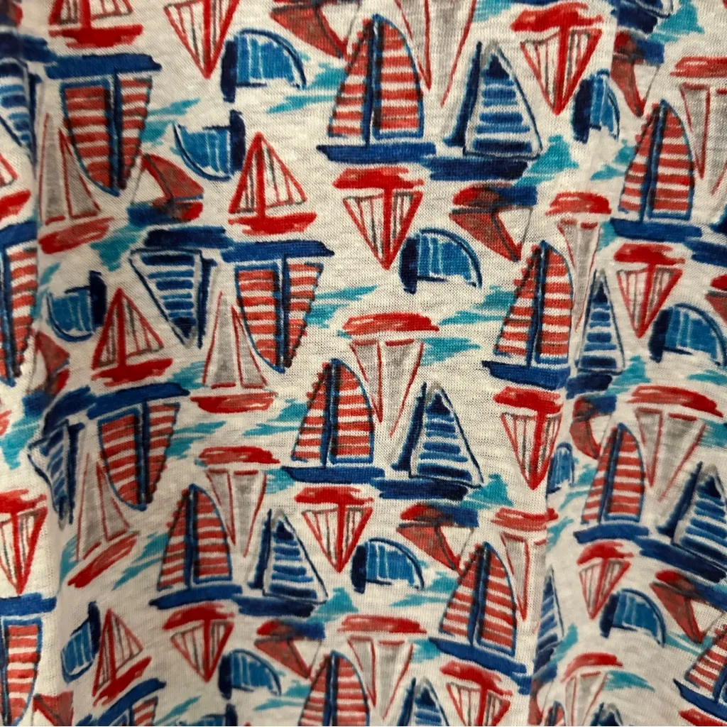 Colorful Sailboat Print Tank Top Small - Image 2