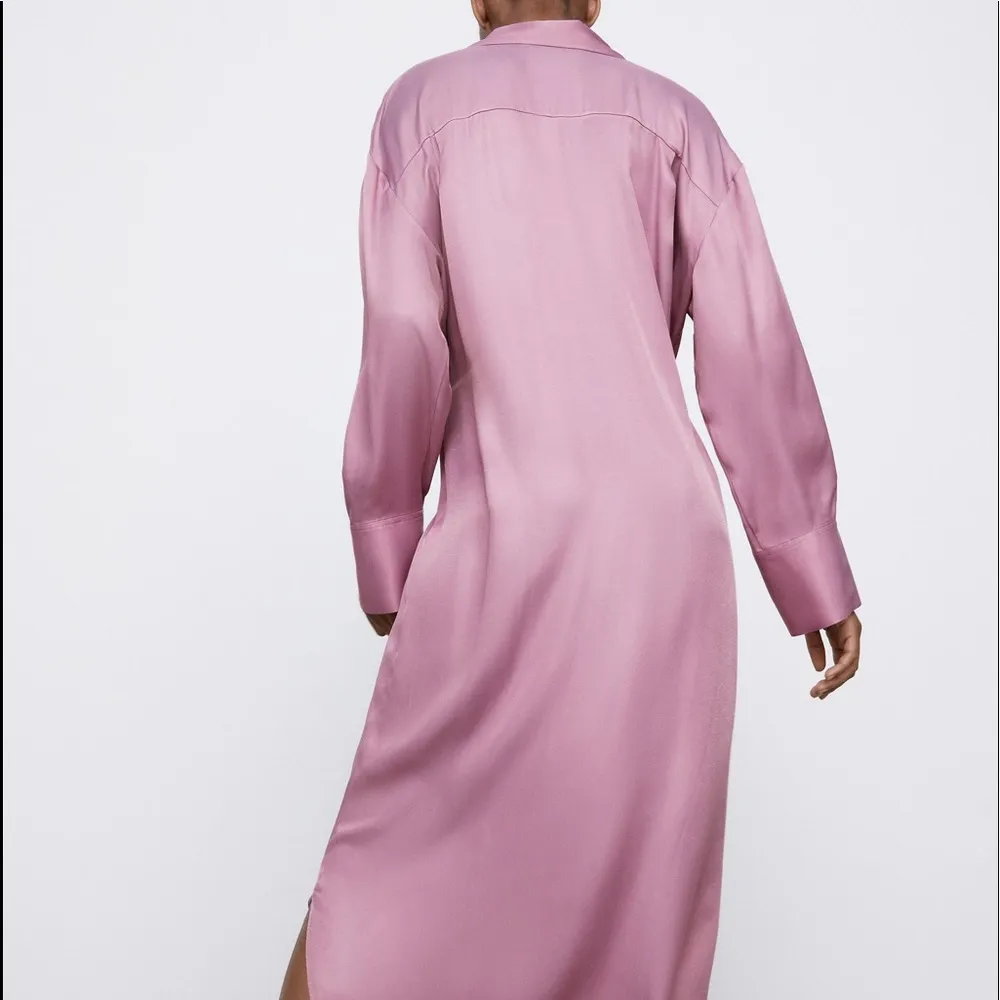 Zara SATIN EFFECT WRAP MIDI V-NECK DRESS Size XS NEW - Image 9