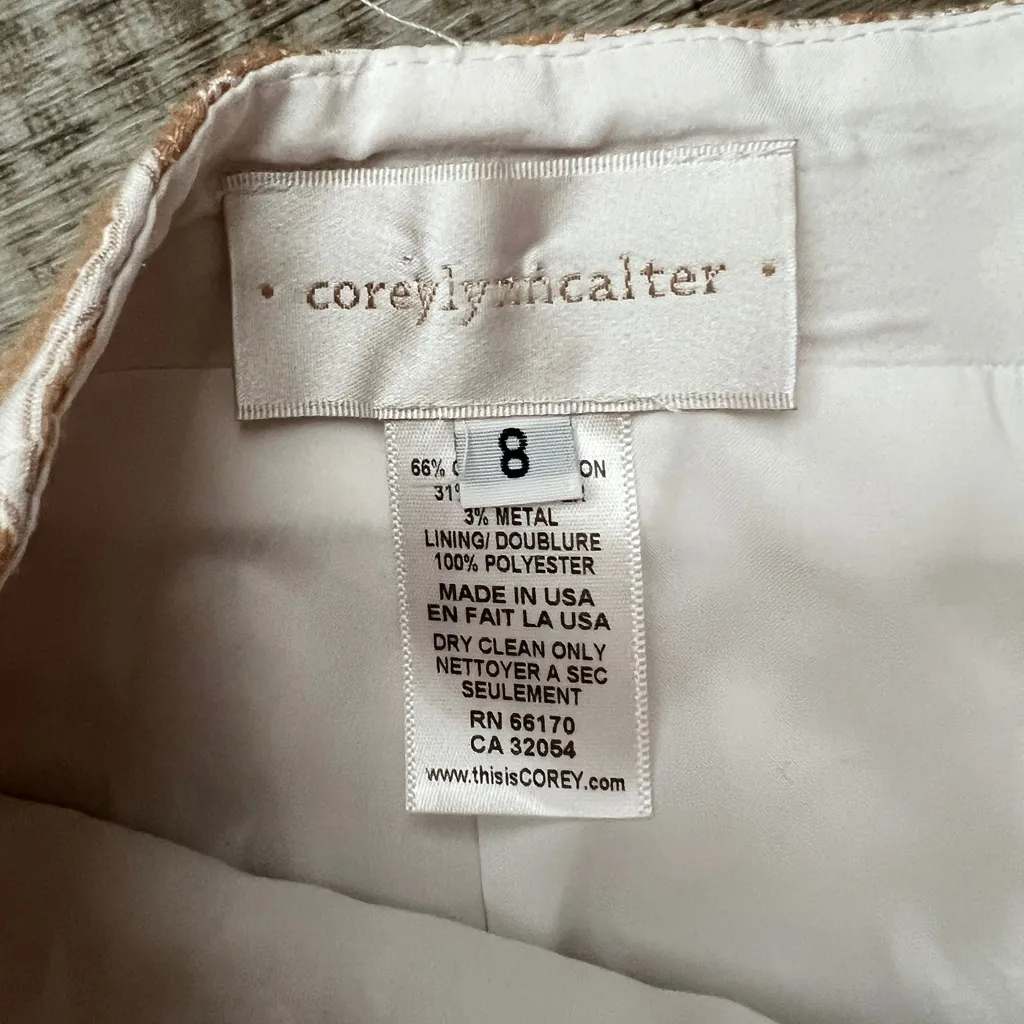 Corey lynn calter Stylish Tan Patterned Women's Shorts Size 8 - Image 7