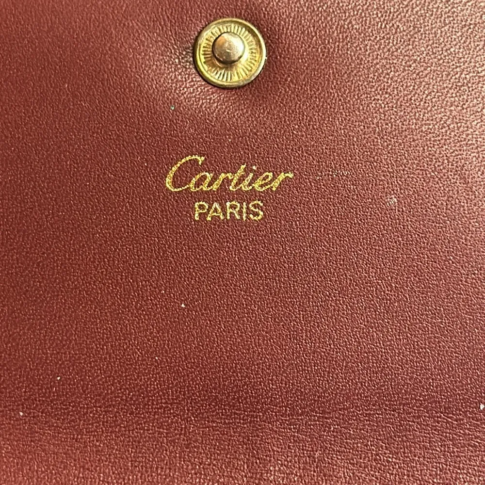Cartier Paris  Burgandy Calfskin Vintage Wallet, Kisslock Coin Compartment. COA - Image 9