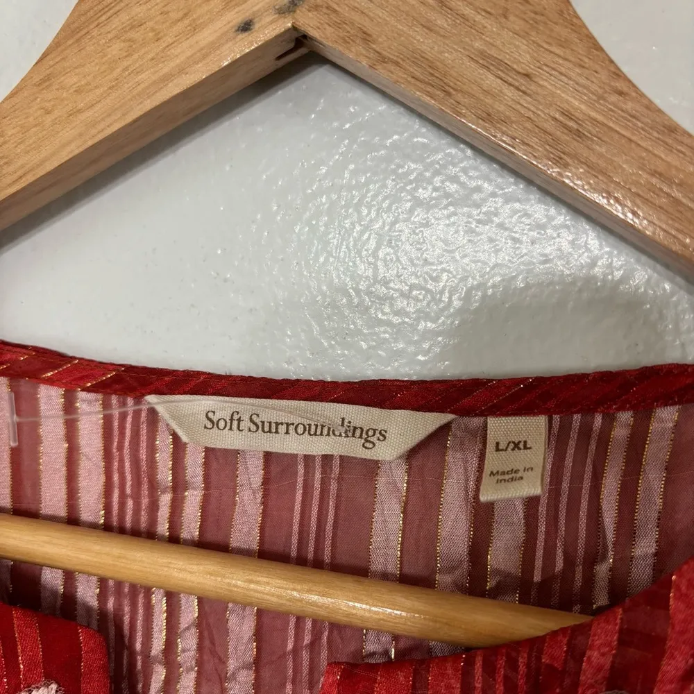 Luxurious Embroidered Kaftan Swim Cover Up Size L Cruise Wear - Image 4