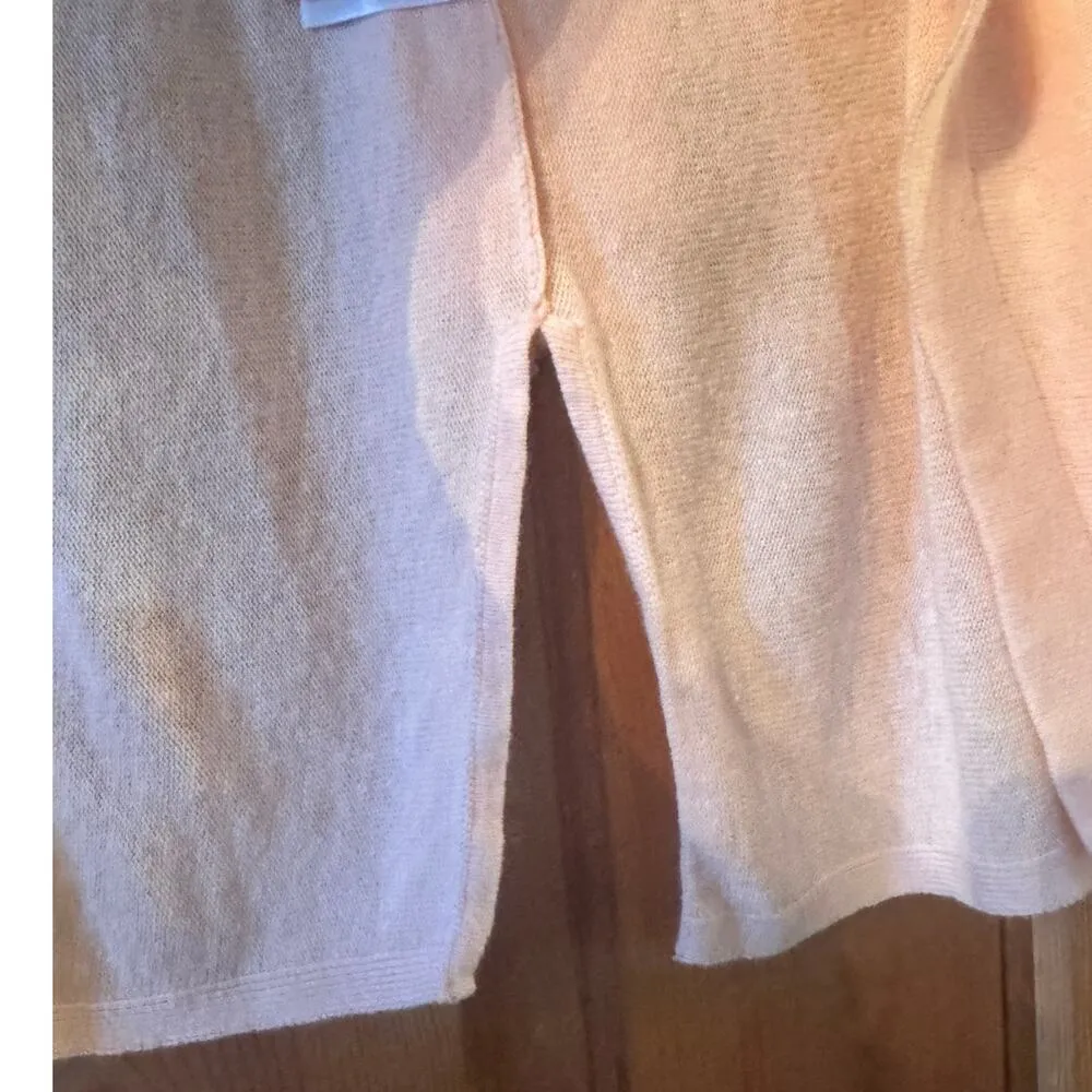 J. Jill L Pink Linen blend open front Cardigan Classic Linen blend Size L - Image 5