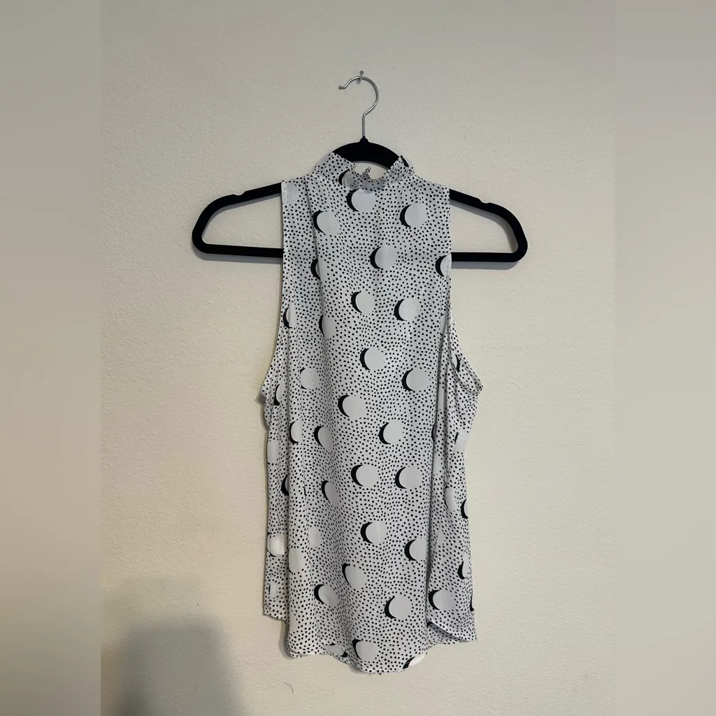 CAbi Monochrome Moon Print Blouse - Image 5