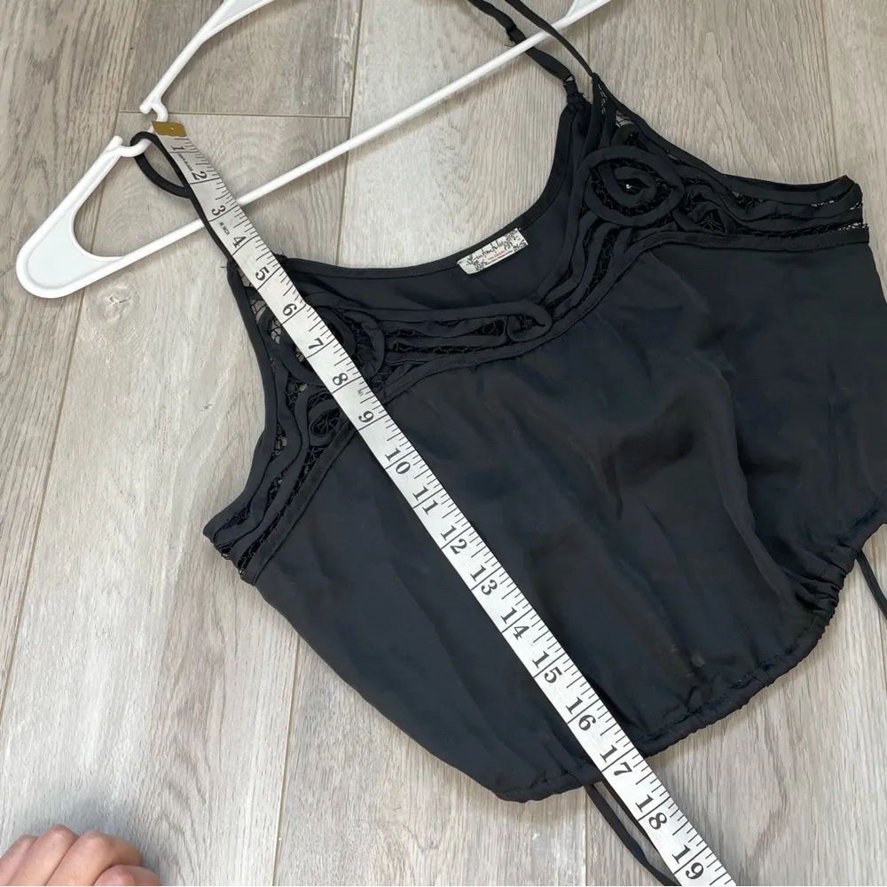 Free People Cami blouson brami tank top Black womens (small) lace party summer - Image 8