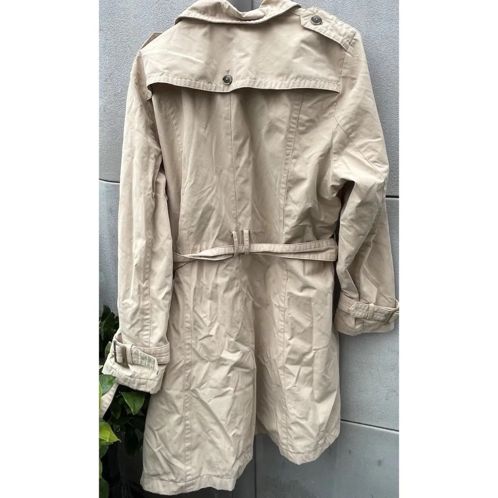 Vintage Pendleton Women’s Size XL Khaki Brown Long Trench Pea Coat Belt Strap - Image 12