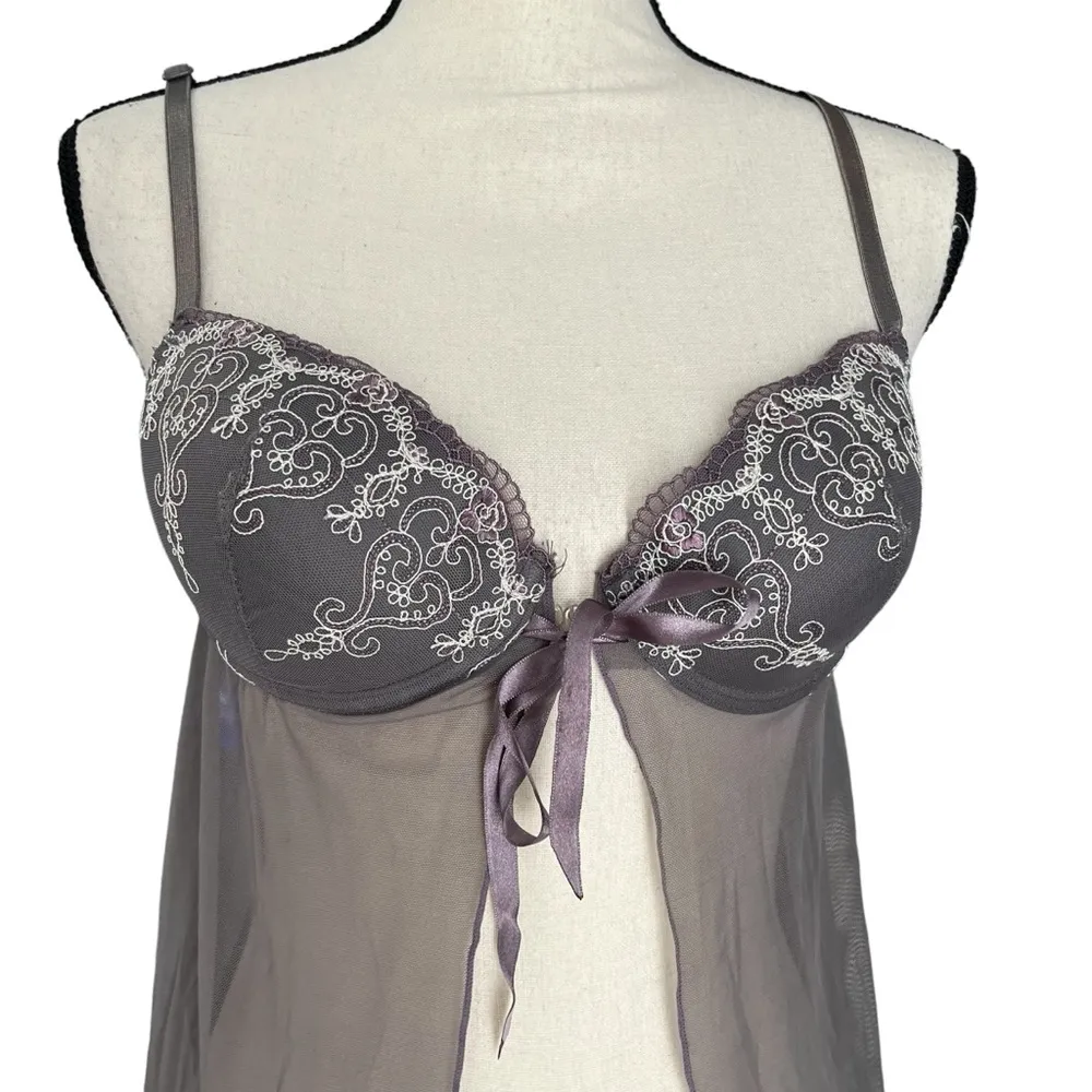 Inner Secrets Dusty Grey Purple Front Closure Slip Size M - Image 3