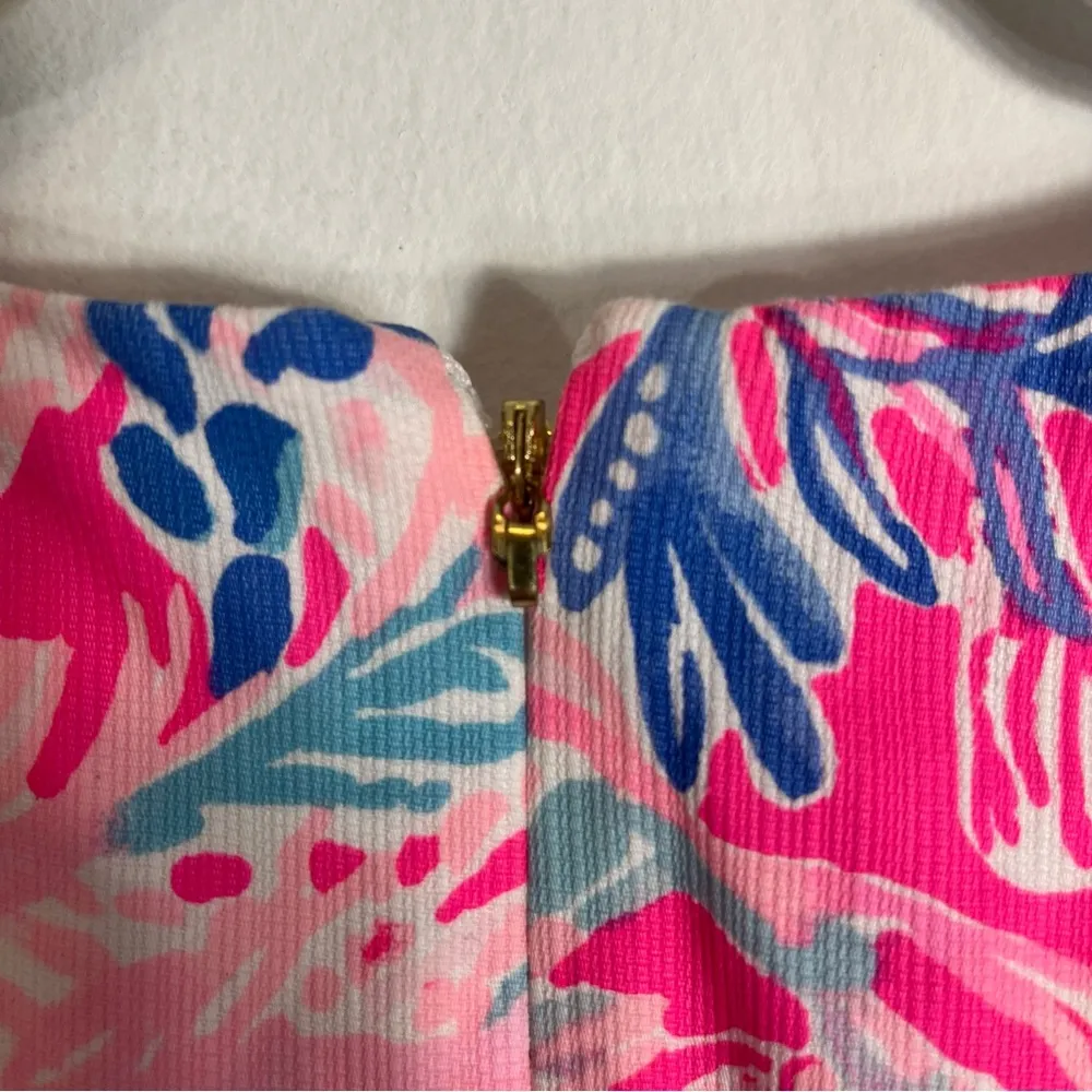 Lilly Pulitzer Mila Shift Dress Aquadesiac Print Pink Blue Sleeveless Shift 0 - Image 6