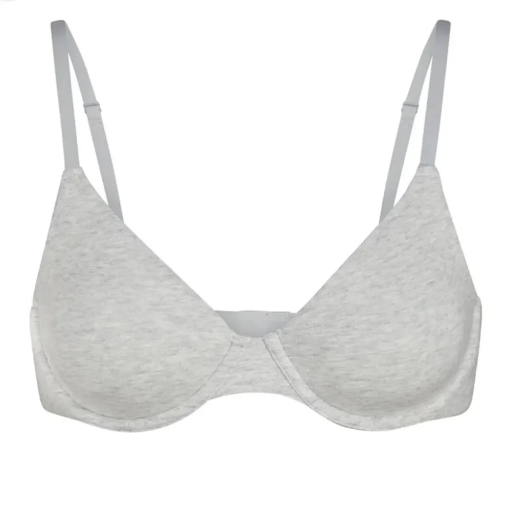 SKIMS COTTON JERSEY TSHIRT BRA - LIGHT HEATHER GREY 38DD NWOT - Image 2