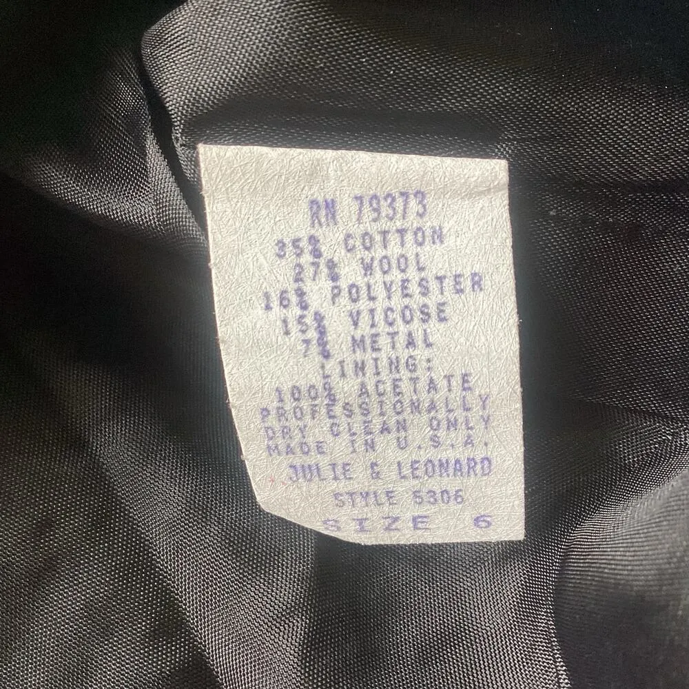 Vintage Formal Blazer Black Size 6 - Image 5