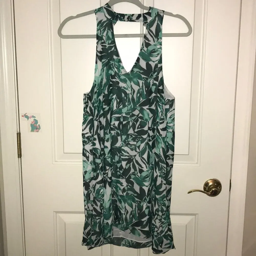 Vestique green on the vine floral cut out dress S - Image 2