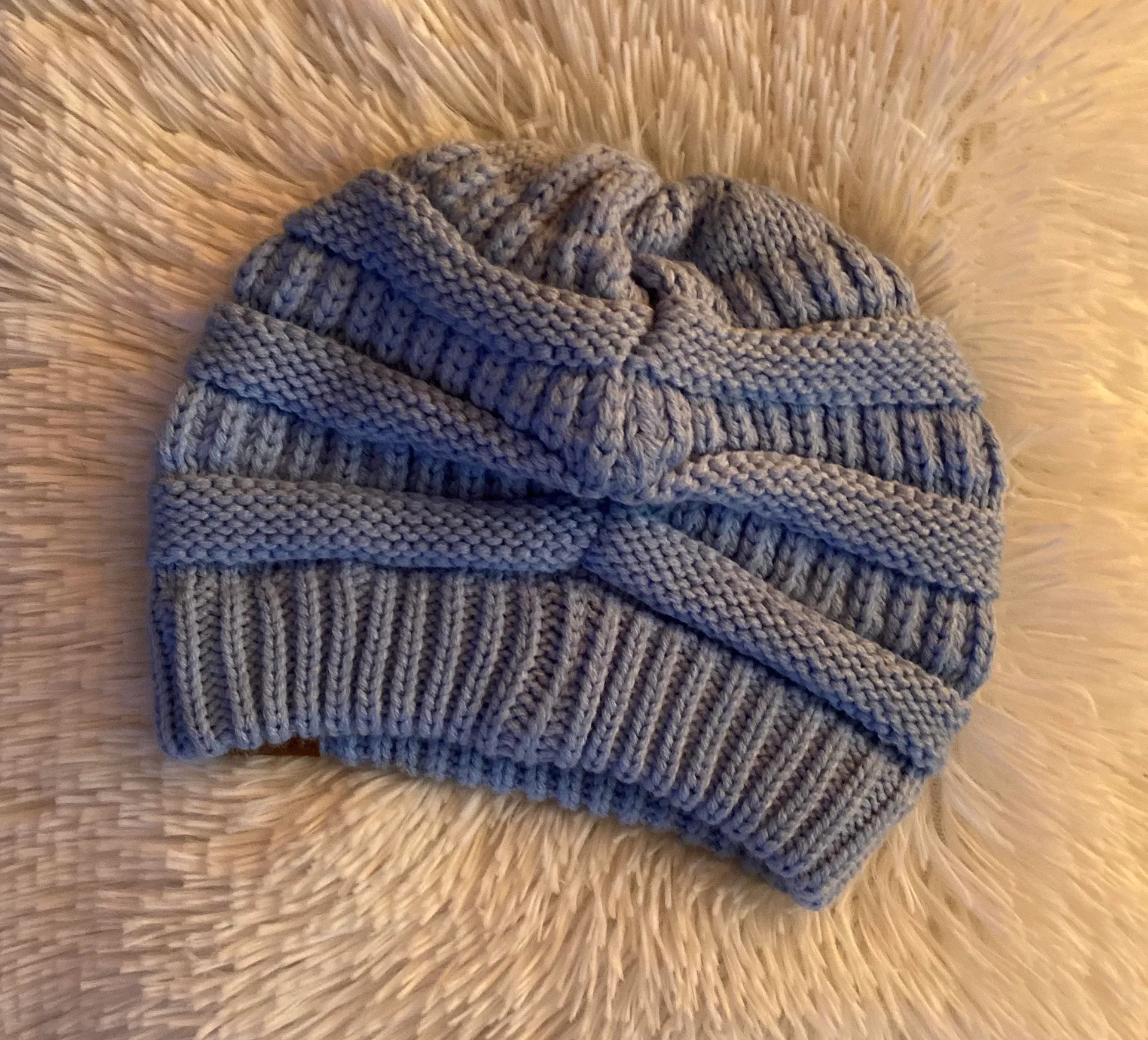 C.C. Blue Beanie Knit Hat - Image 2