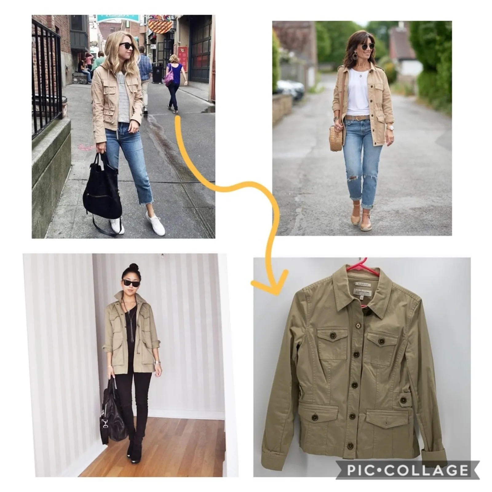 Jones New York utility jacket neutral minimalist casual closet staple Women's S - Image 8