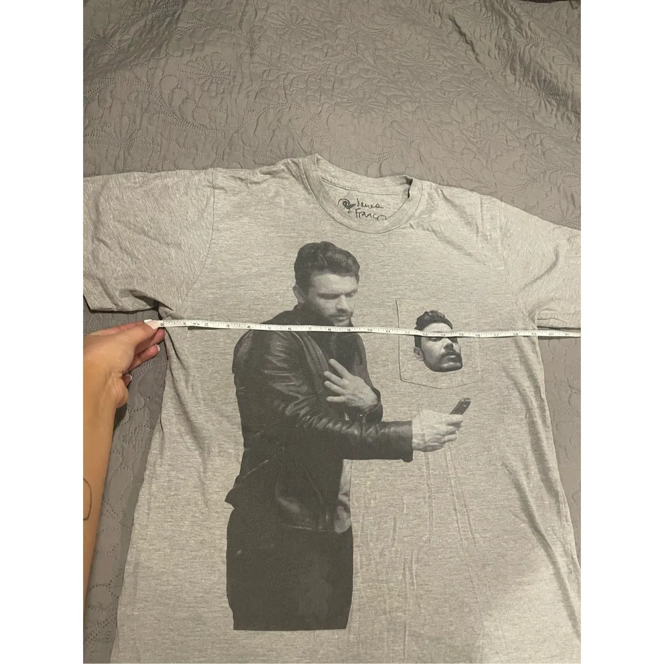 James Franco Selfie Gray T Shirt Medium - Image 3