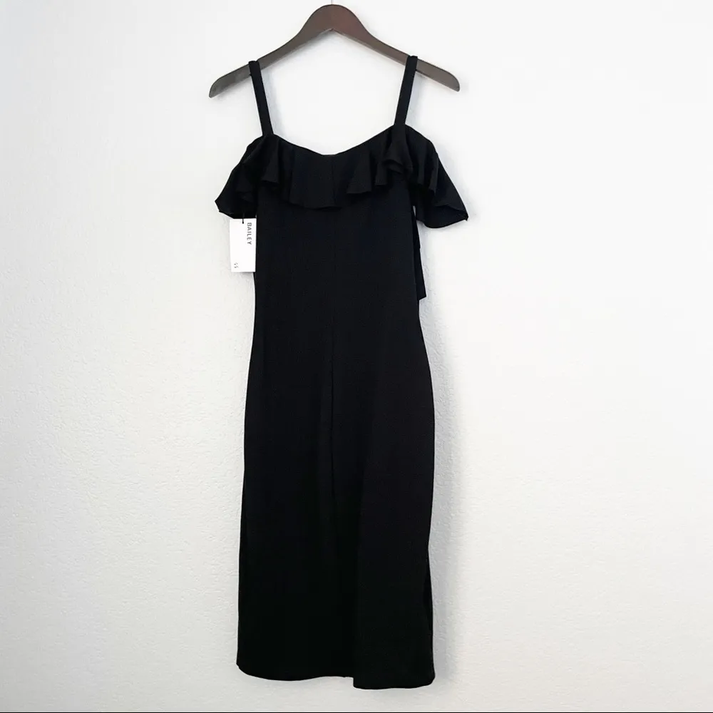 Nwt BAILEY 44 Jungle Canopy Cold-Shoulder Dress Black Large - Image 6