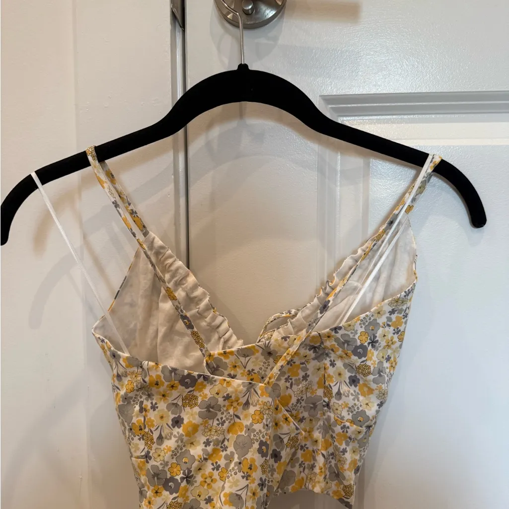 Bardot Yellow Floral Crop Top - Image 6