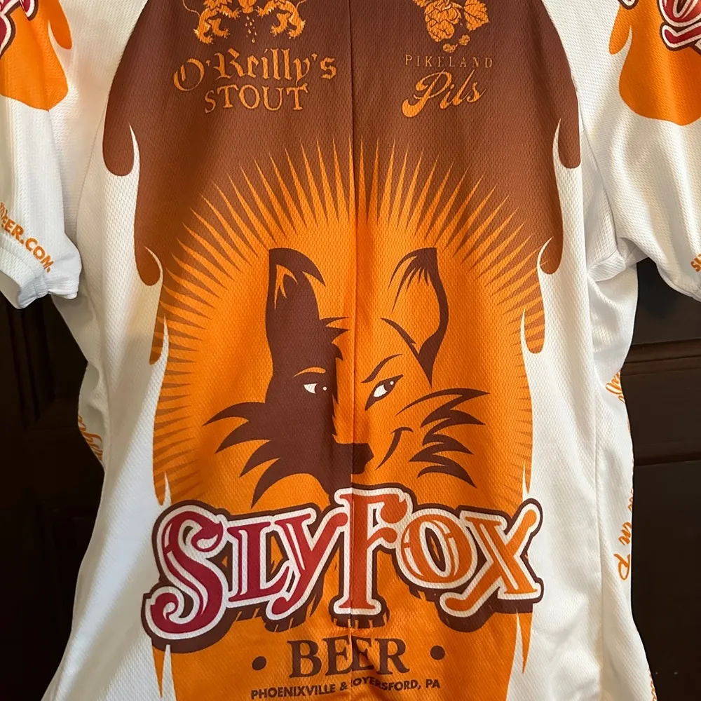 Viler Sly Fox Brewing Cycling Jersey Women’s Sz. large White - Image 5
