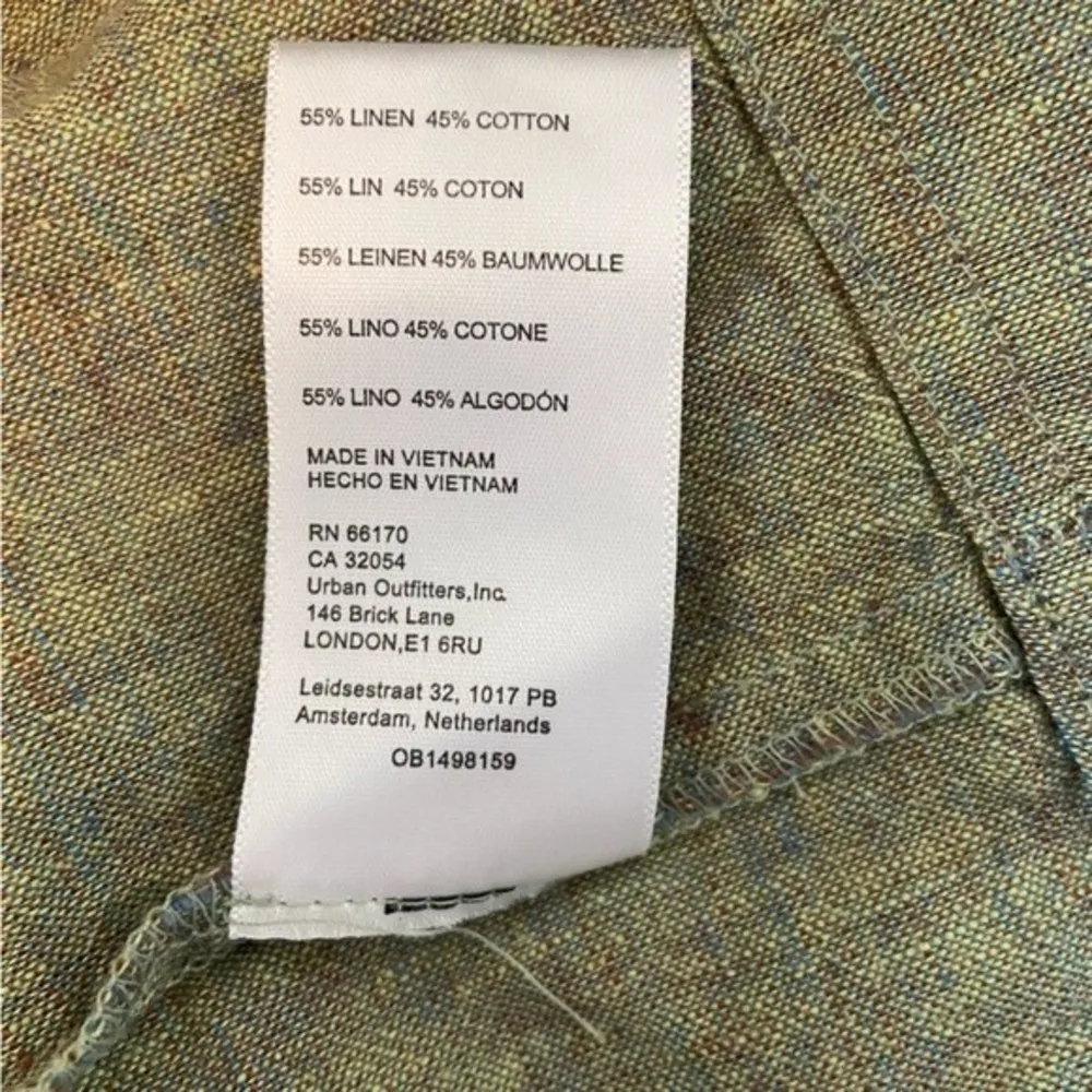 Urban Outfitters Green Ella Linen Dropped-Waist Midi Dress Size Small NWT - Image 9