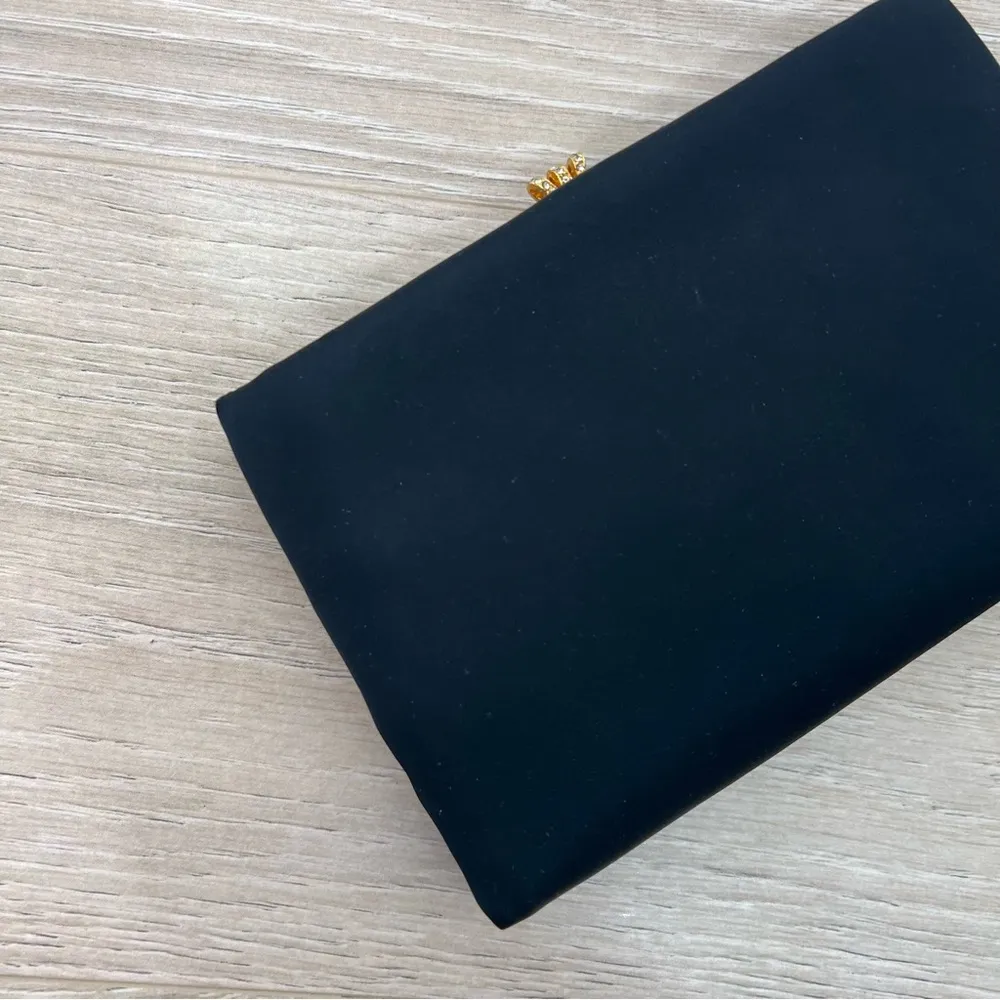 After Five Vintage Black Satin Mirror Evening Bag - Image 2