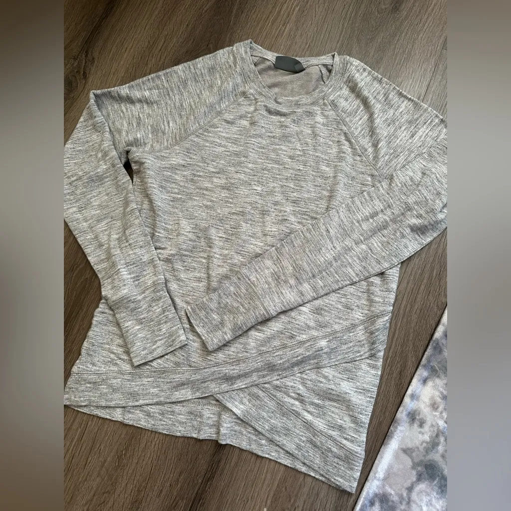 Yoga workout sweatshirt and leggings XS Gray - Image 4