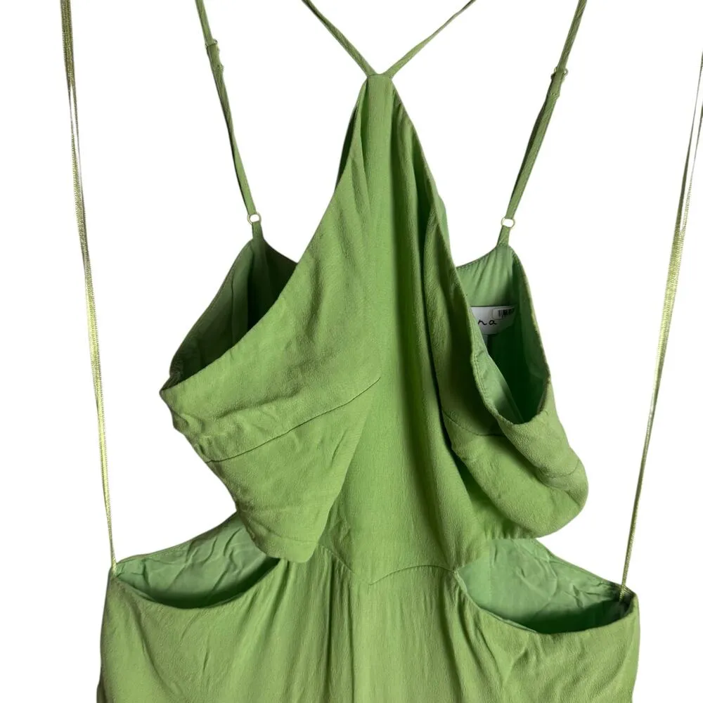 Louna Green Halter Cutout Sleeveless Slit Midi Dress Size XS - Image 8