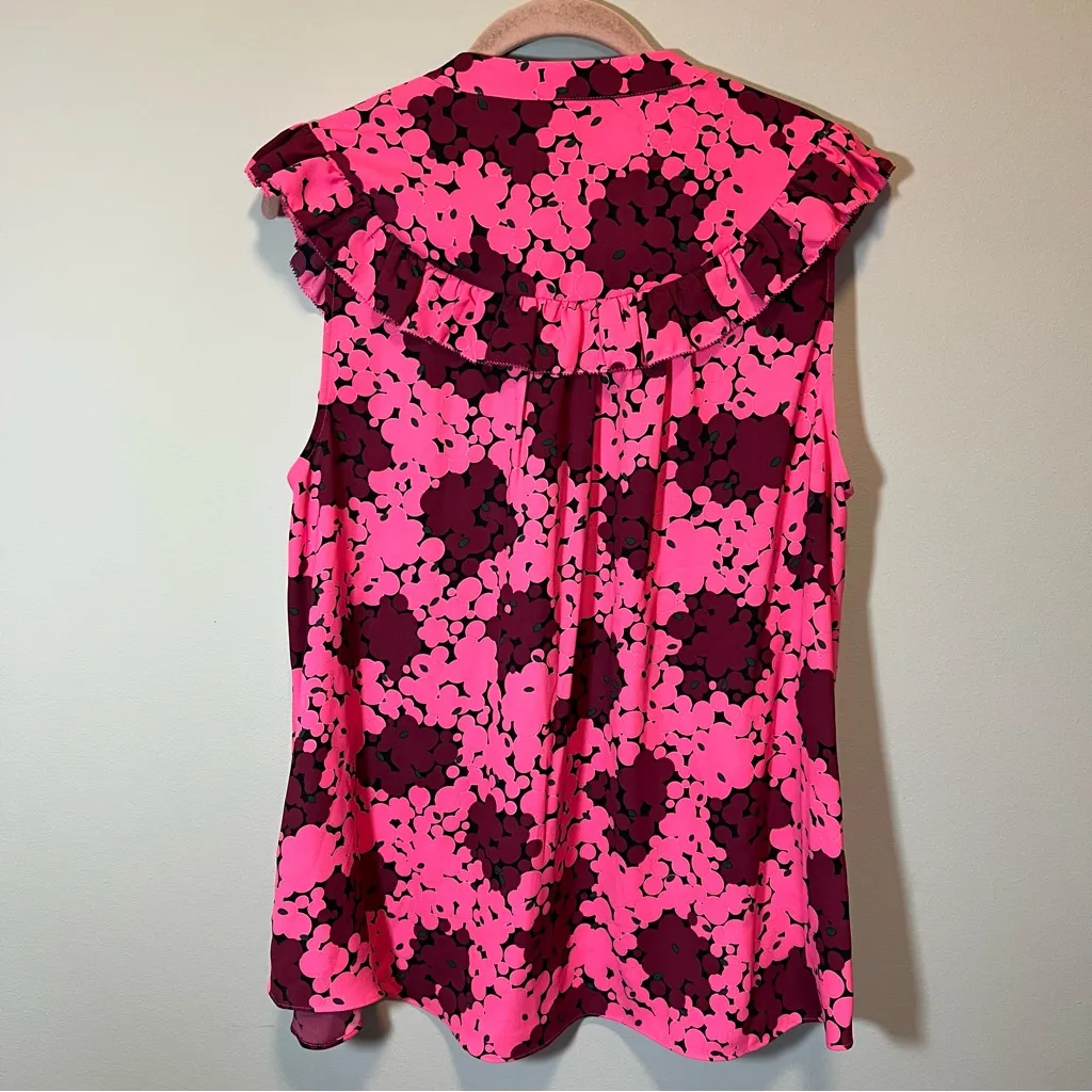 Kate Spade Bubble Dot Sleeveless Pink Blouse Tank Top XL - Image 12