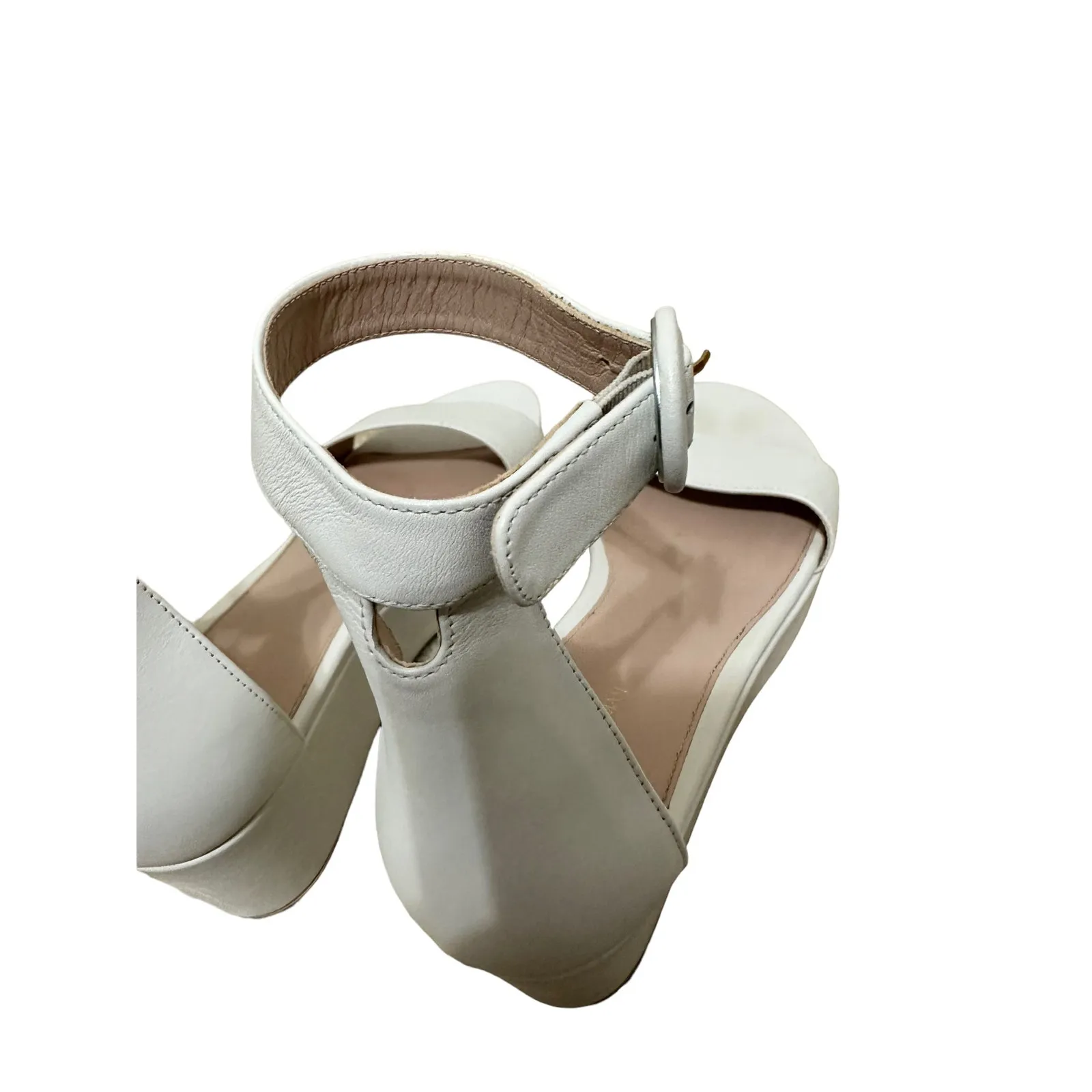 Stuart Weitzman white capri platform‎ sandals size 10 - Image 6